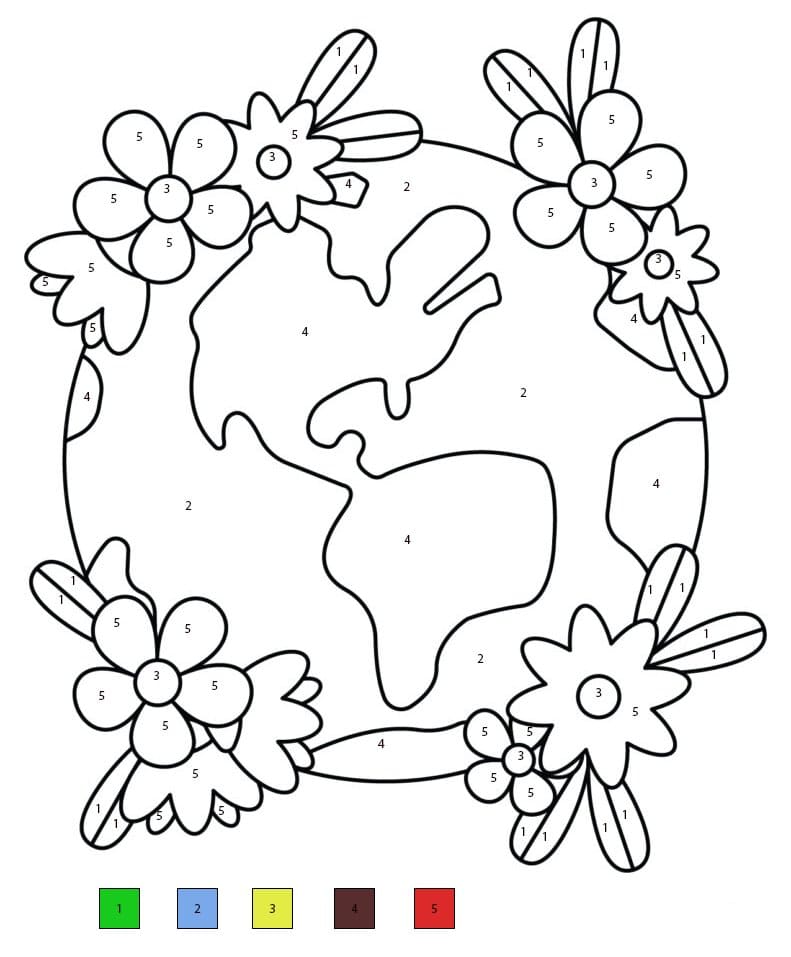 Terre et Fleurs Coloriage Magique