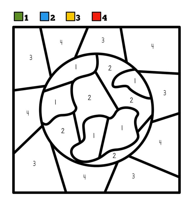 Terre pour Enfants Coloriage Magique