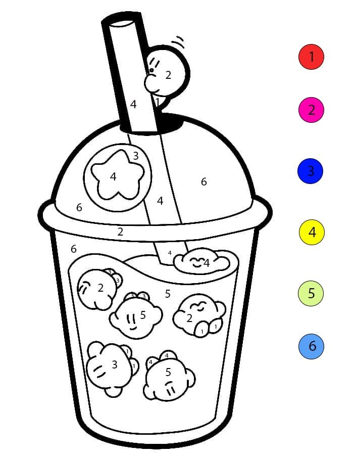 Thé au Lait Kirby Coloriage Magique