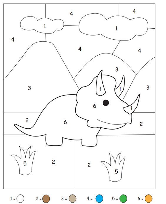 Coloriage Magique Tricératops