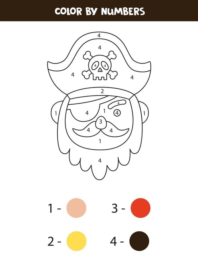 Visage de Pirate Coloriage Magique