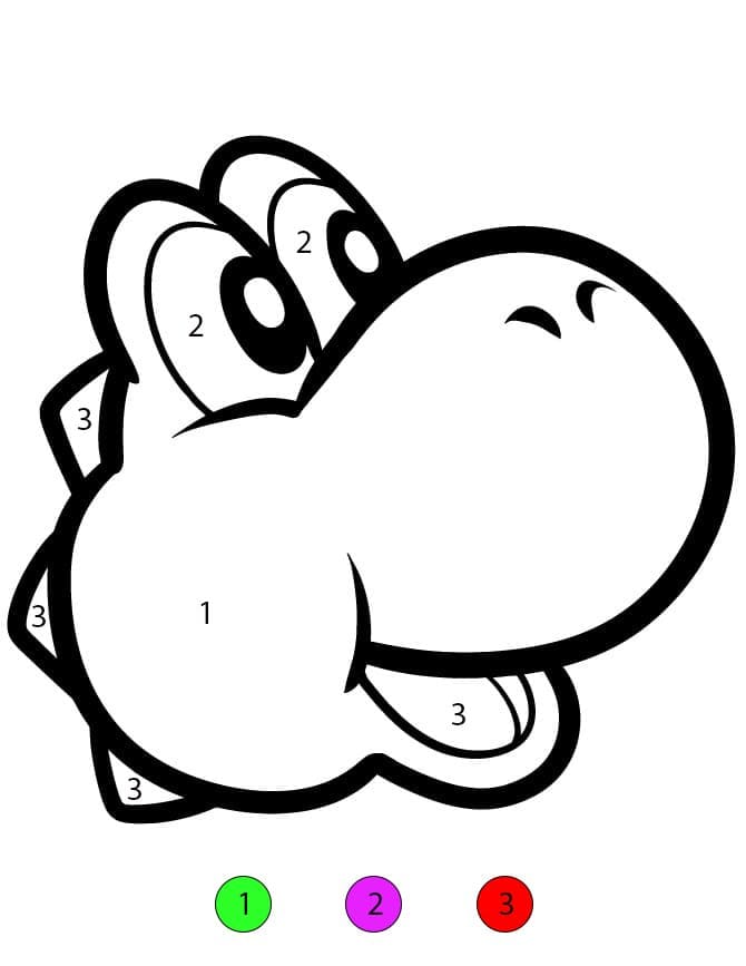 Visage de Yoshi Coloriage Magique