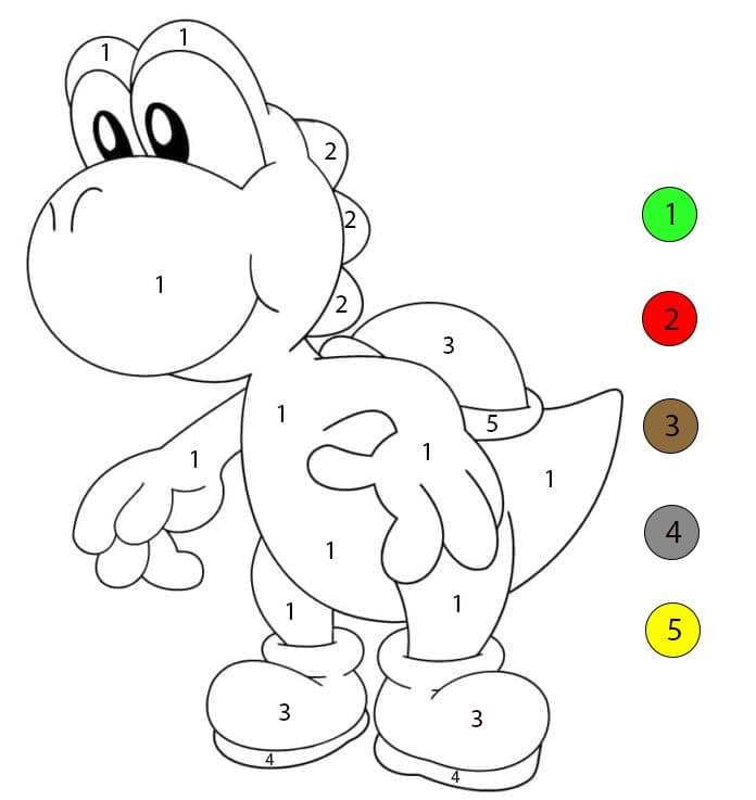 Yoshi au gros nez Coloriage Magique