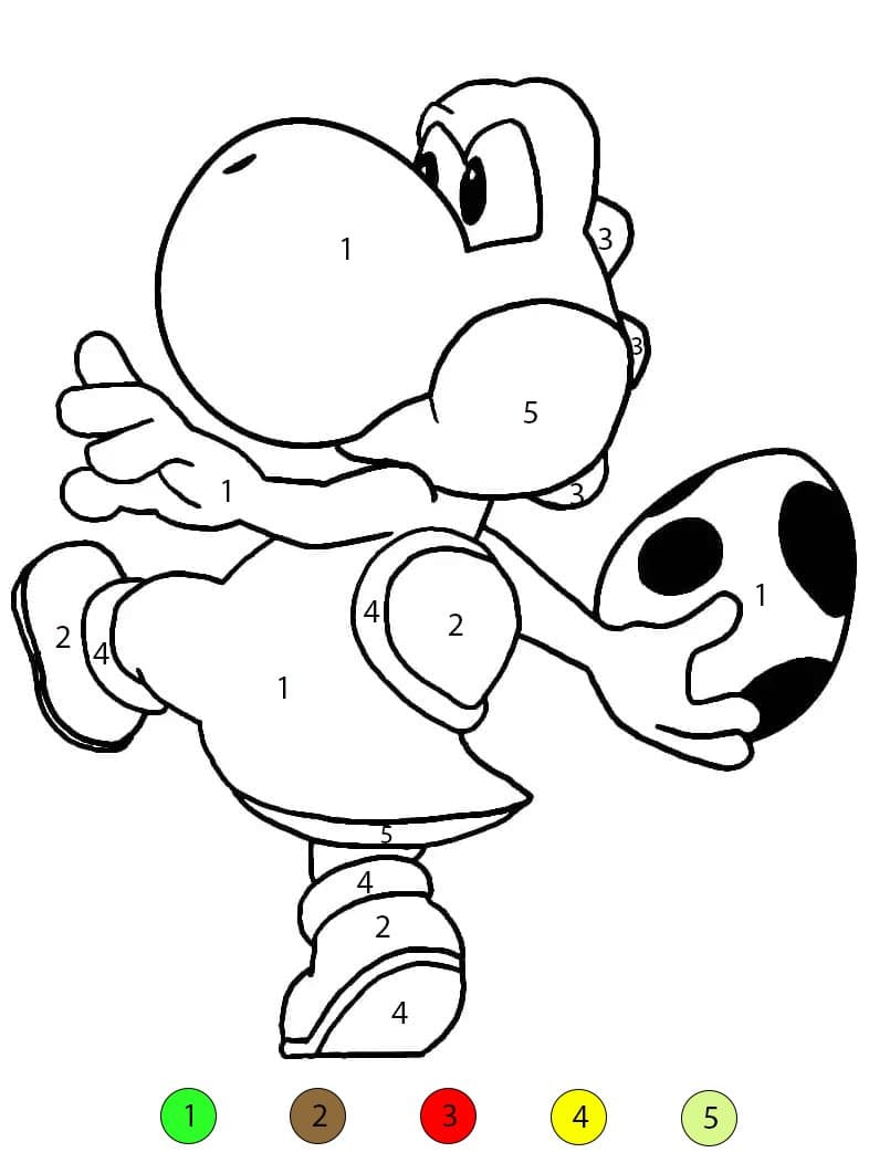 Yoshi avec un œuf Coloriage Magique