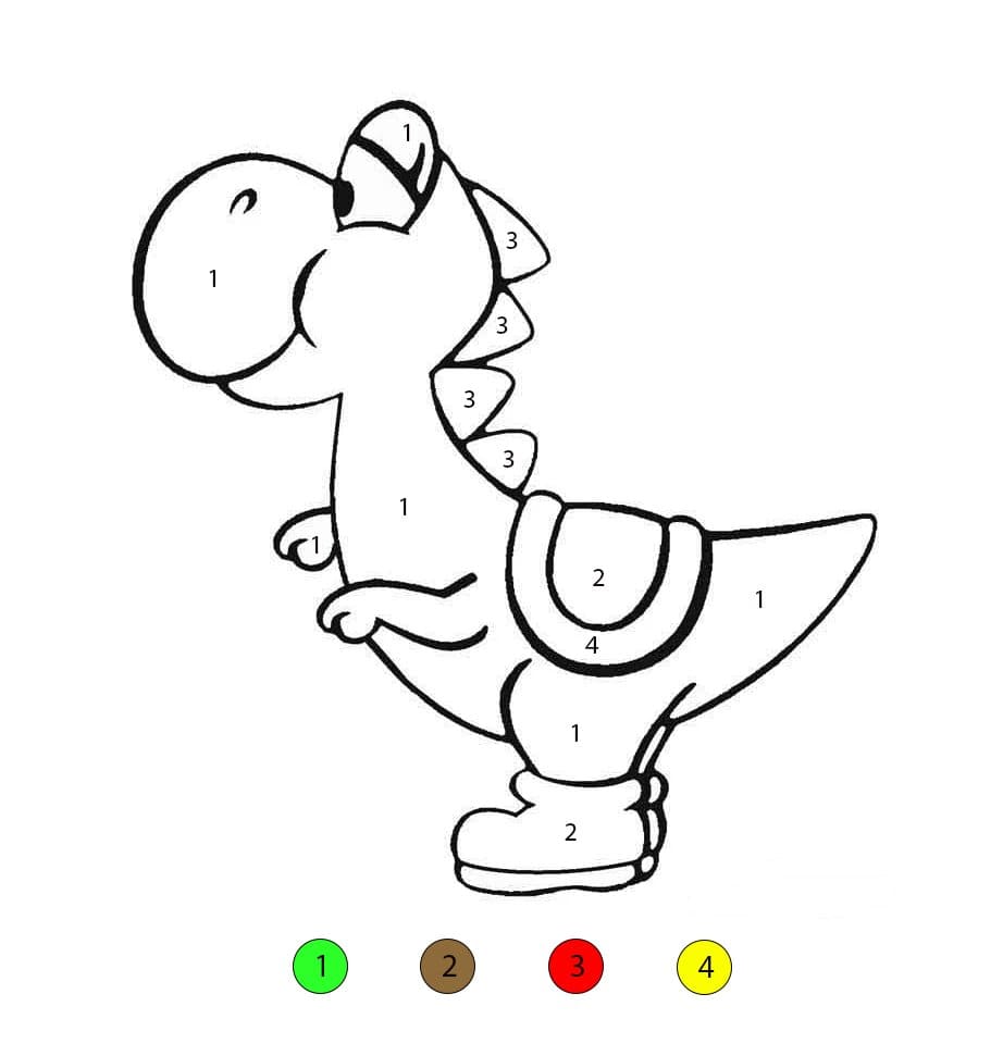Yoshi dans le jeu Coloriage Magique