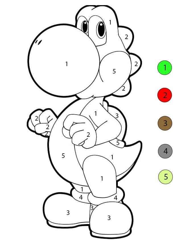 Yoshi dans le jeu Mario Coloriage Magique