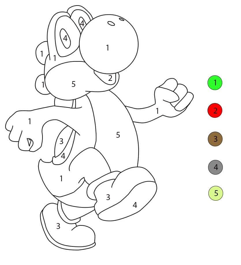 Yoshi joueur Coloriage Magique