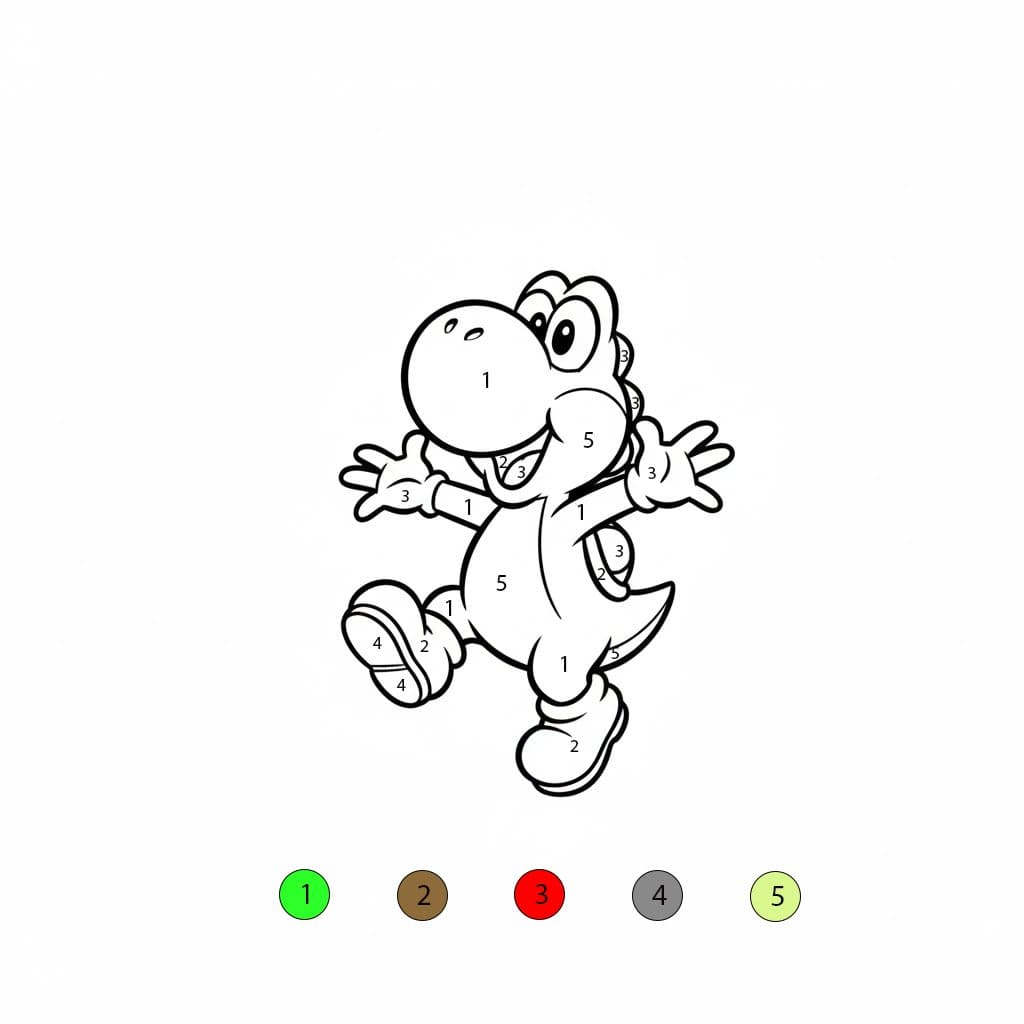 Yoshi joyeux Coloriage Magique