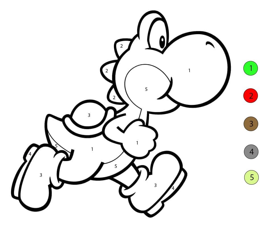 Yoshi qui court Coloriage Magique