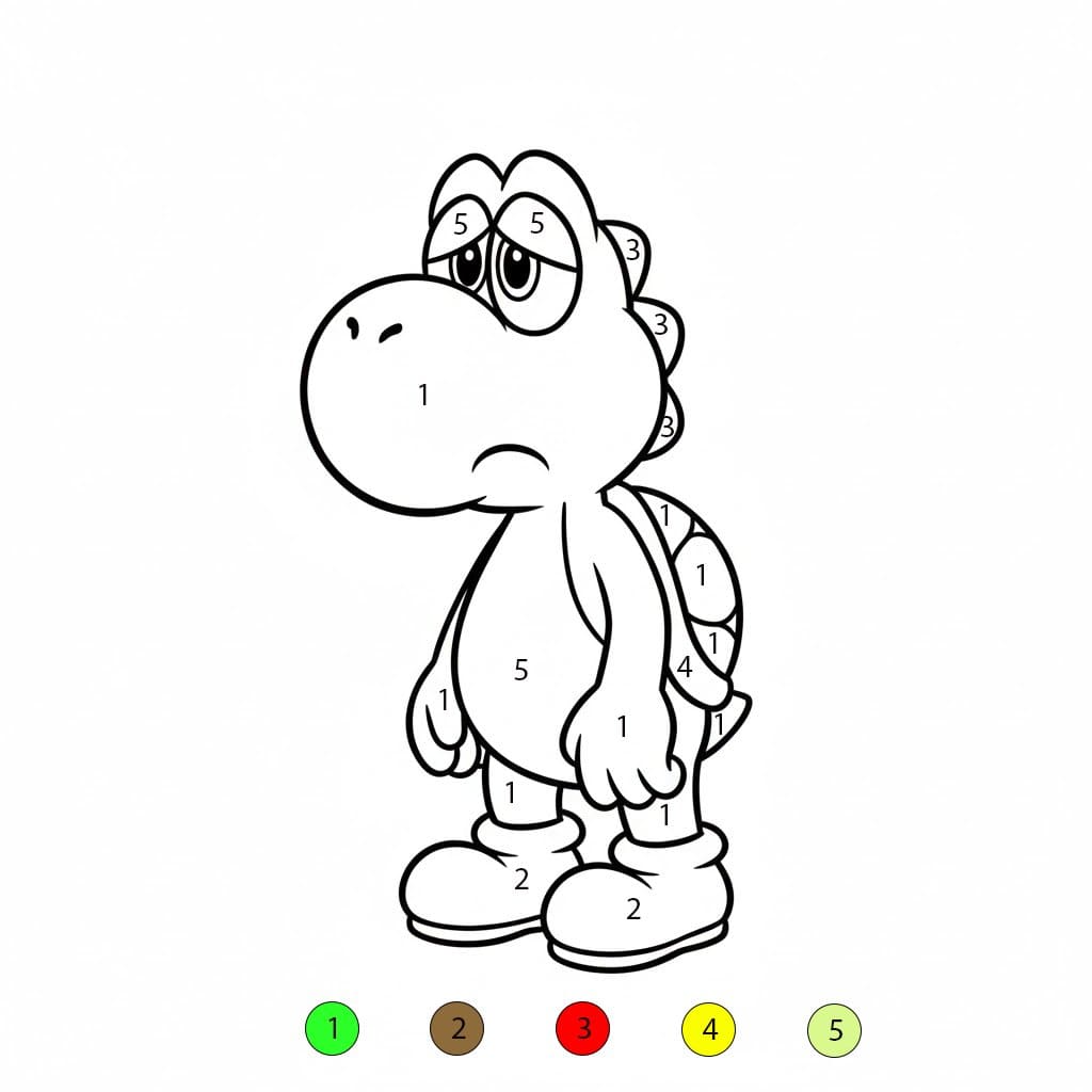 Yoshi triste Coloriage Magique