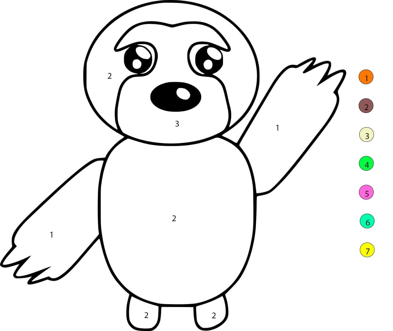 Adopt Me Paresseux Coloriage Magique
