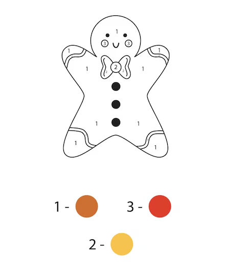 Bonhomme en pain d'épice joli Coloriage Magique