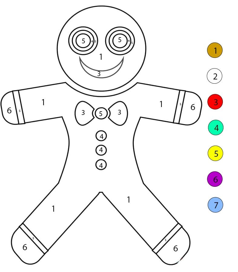 Bonhomme en pain d'épice pour enfants Coloriage Magique