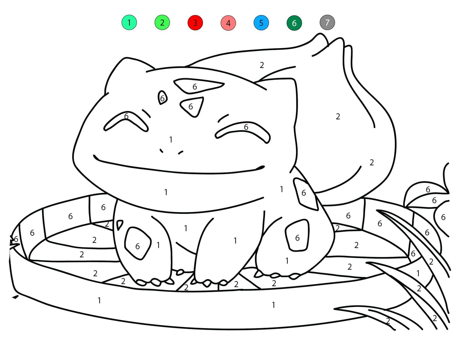 Bulbizarre Joyeux Coloriage Magique