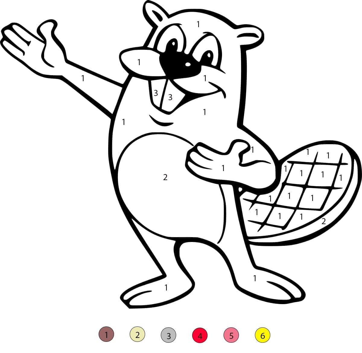 Castor amical Coloriage Magique