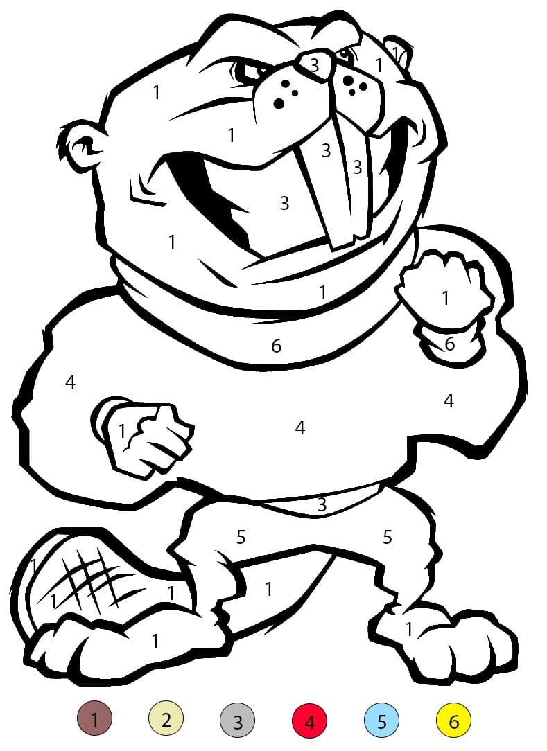 Castor en colère Coloriage Magique