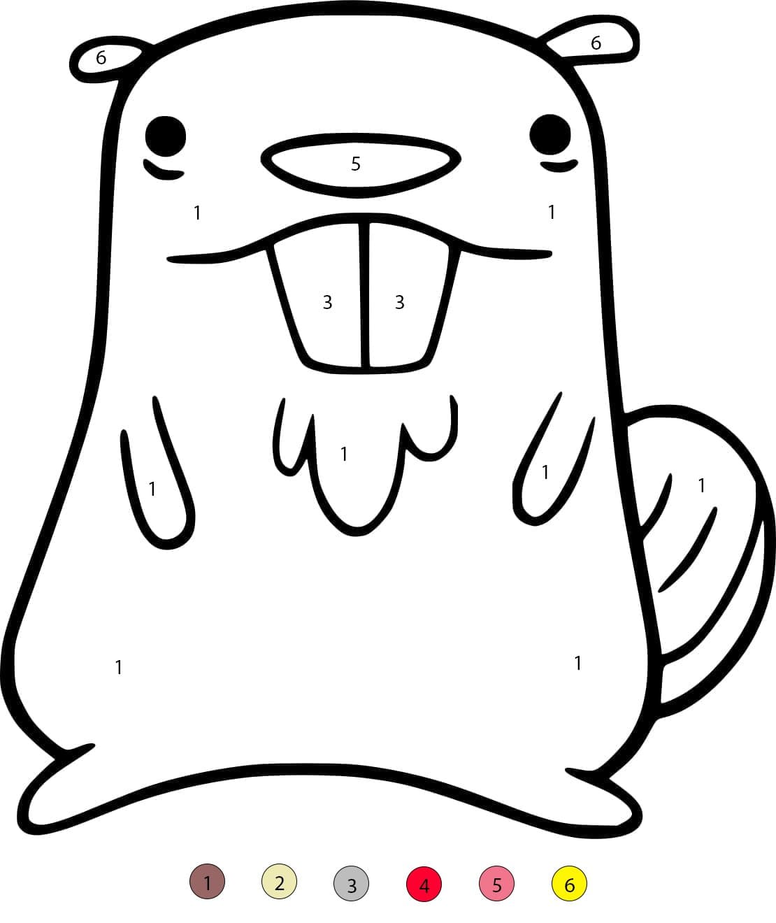 Castor pour enfants Coloriage Magique