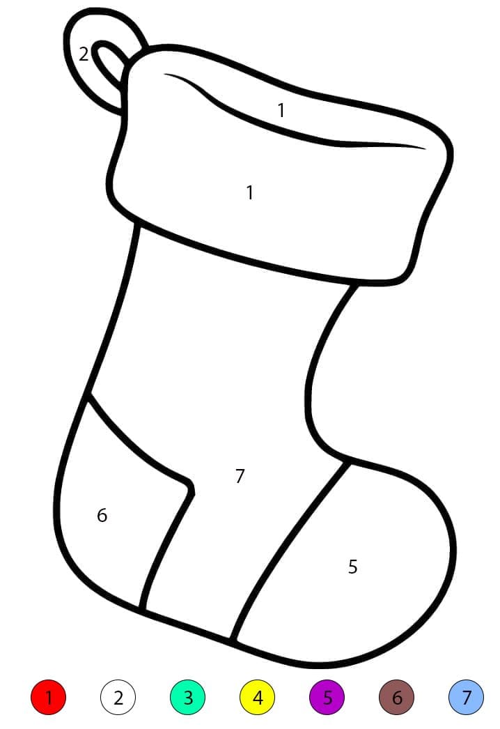 Chaussette de Noël basique Coloriage Magique