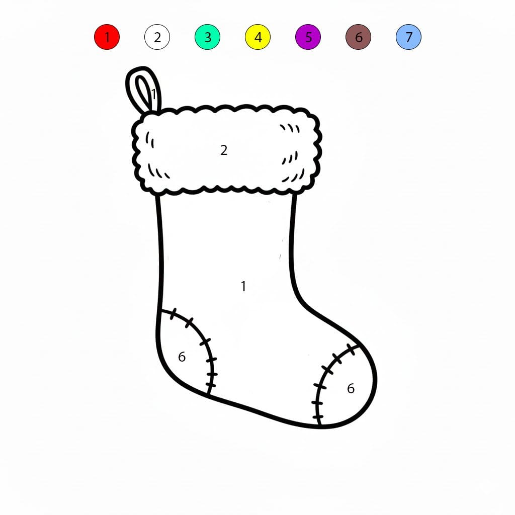Chaussette de Noël chaude Coloriage Magique
