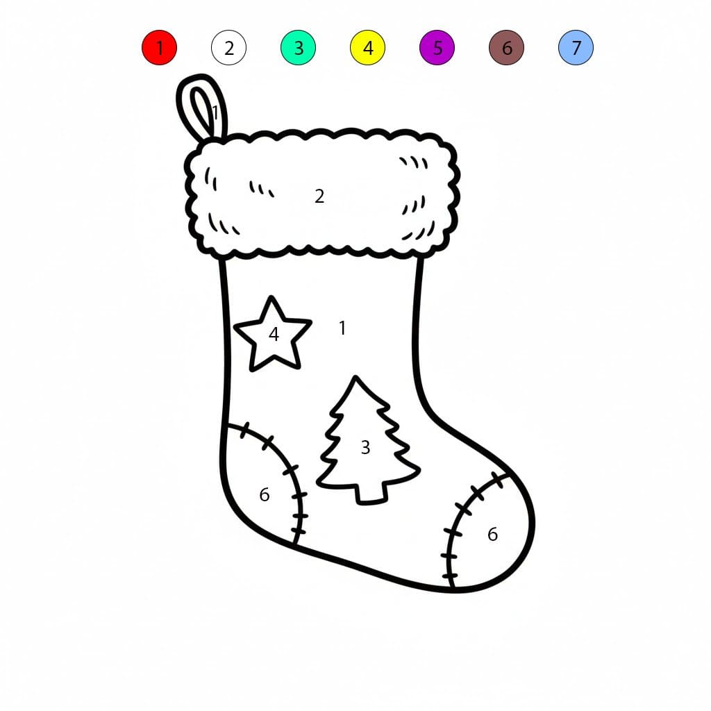 Chaussette de Noël classique Coloriage Magique