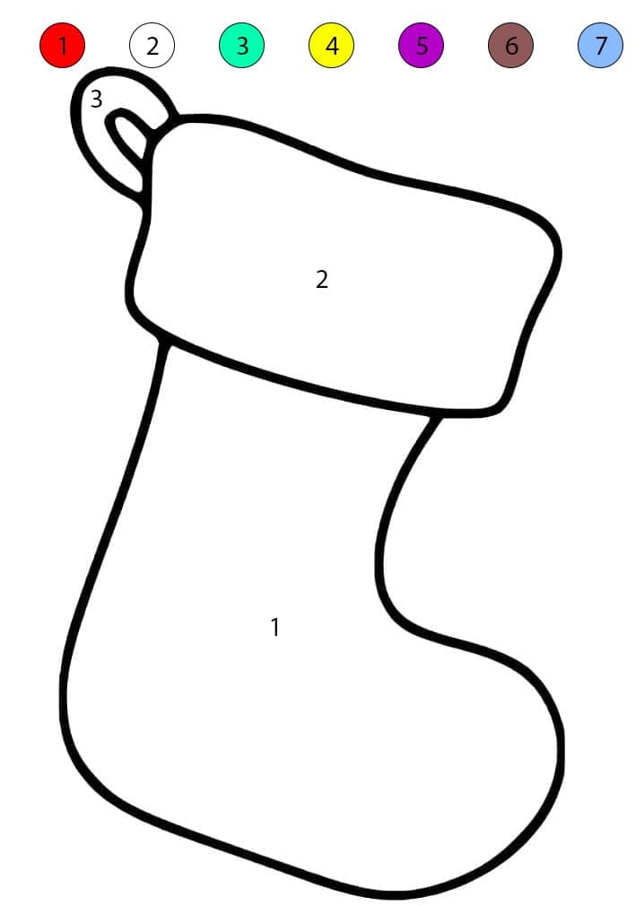 Chaussette de Noël facile Coloriage Magique