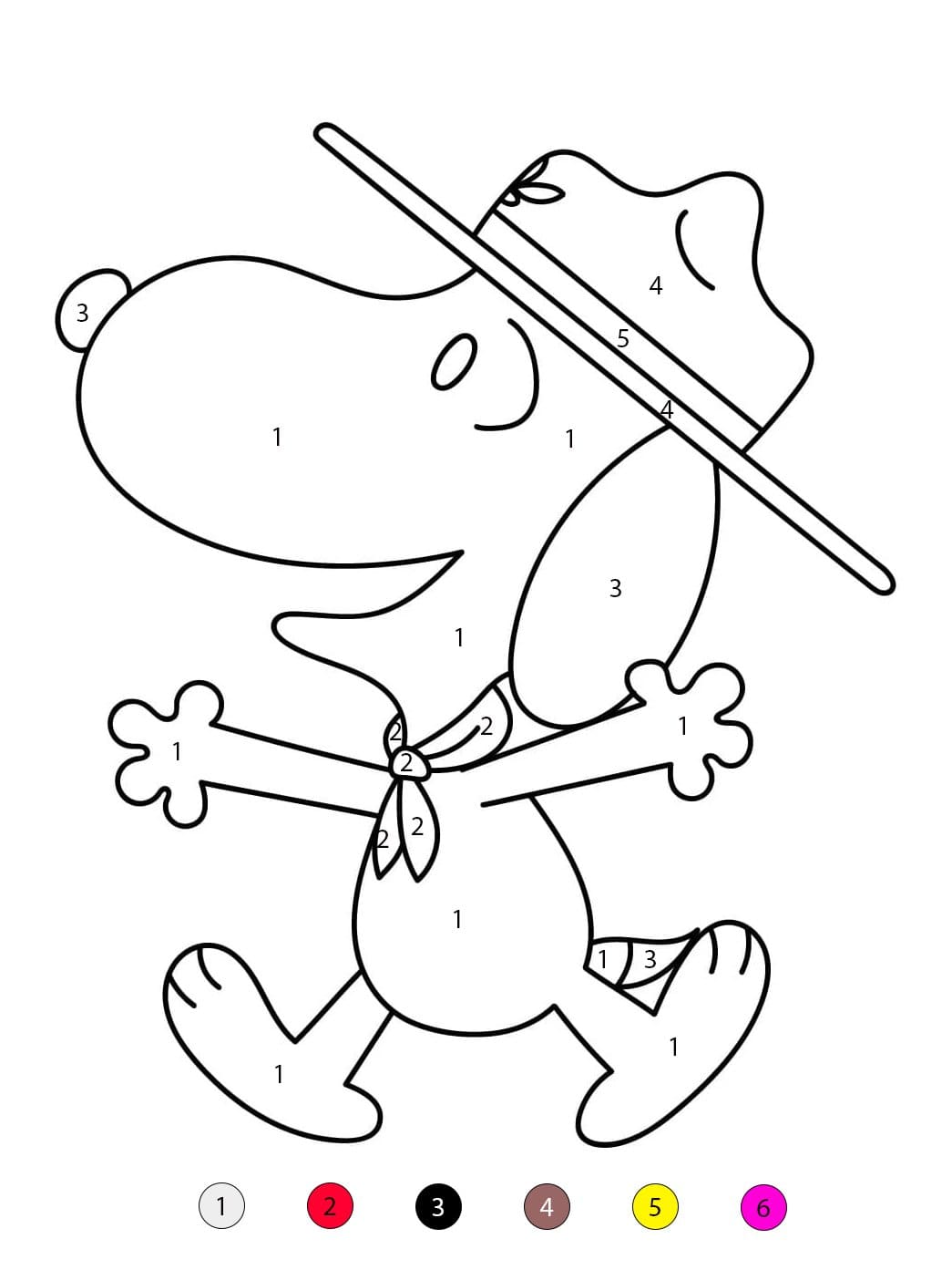 Chien Snoopy Coloriage Magique