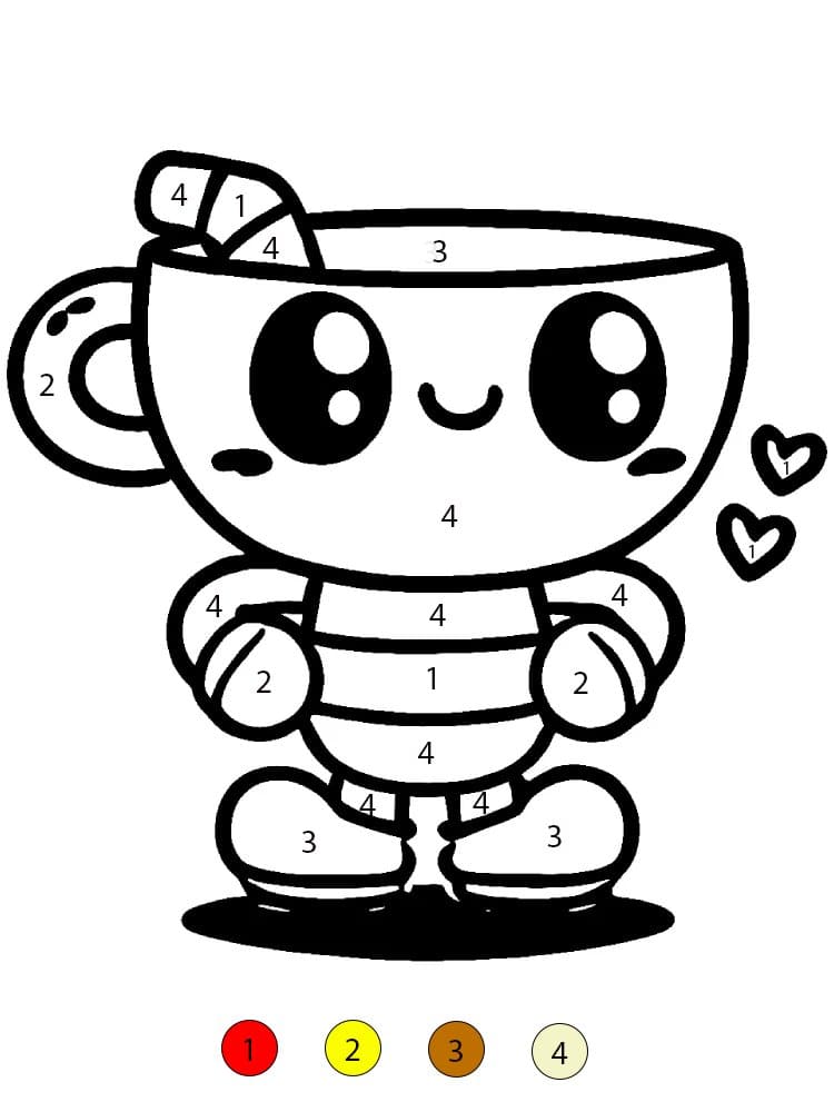 Cuphead Kawaii Coloriage Magique