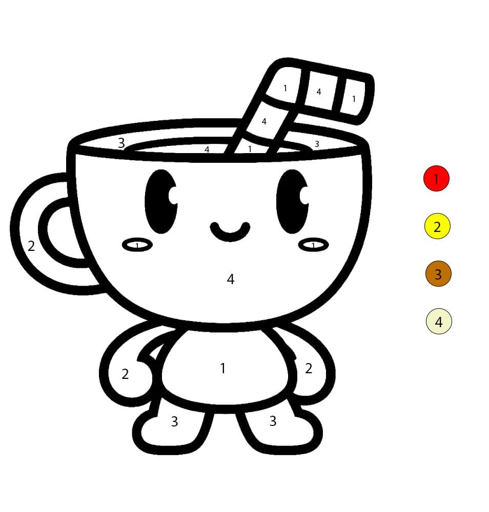 Cuphead adorable Coloriage Magique