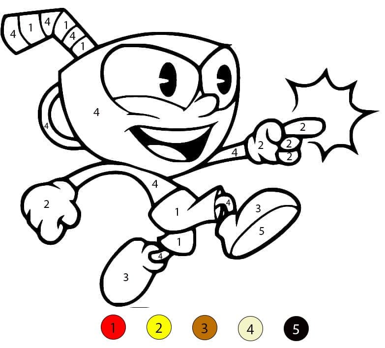 Cuphead au combat Coloriage Magique