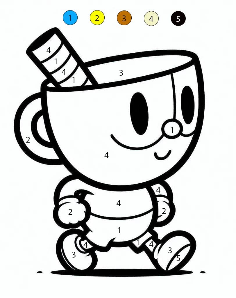 Cuphead chibi Coloriage Magique