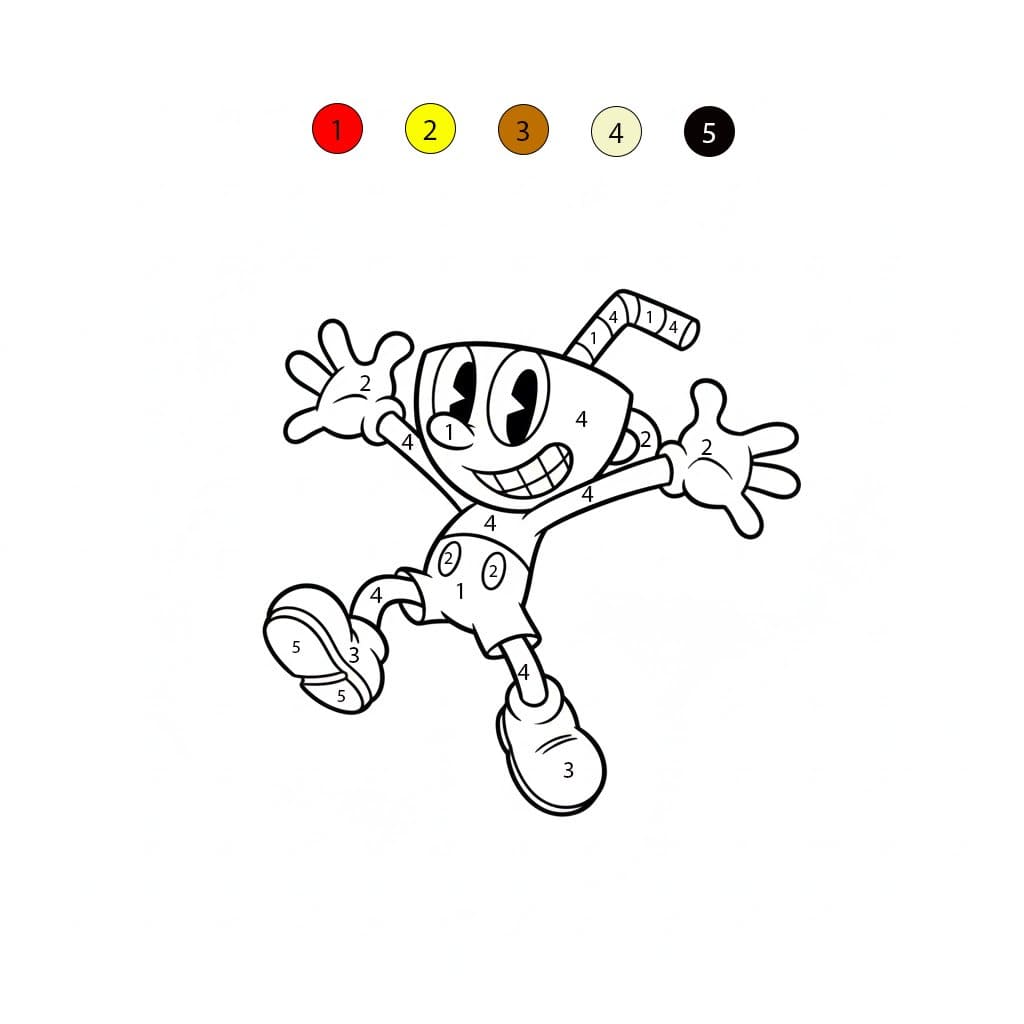 Cuphead heureux Coloriage Magique