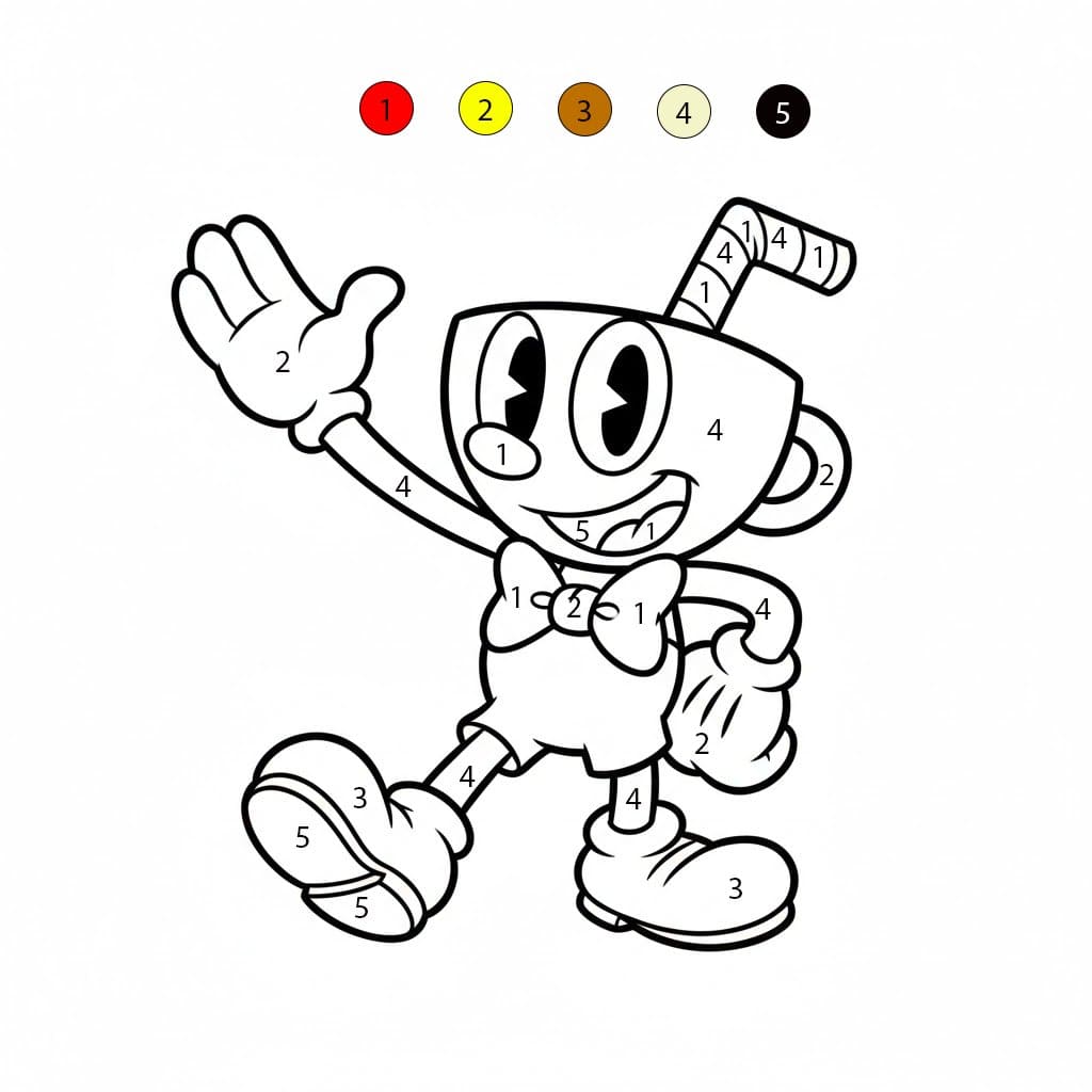 Cuphead joyeux Coloriage Magique