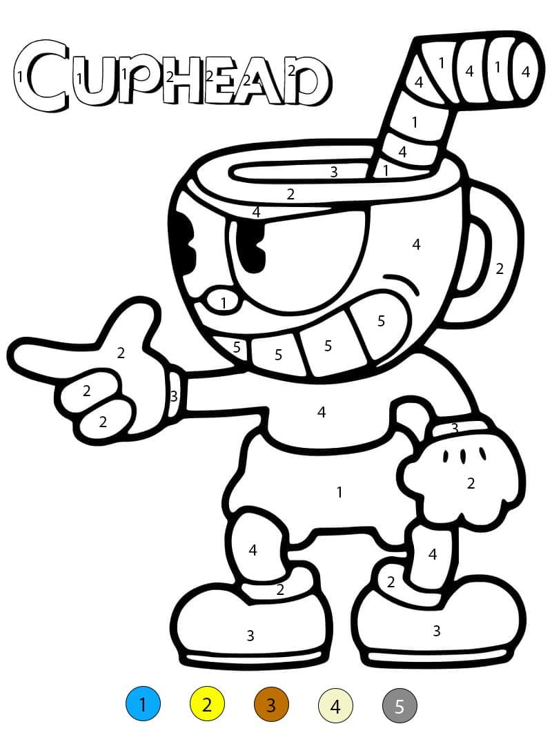 Cuphead le malicieux Coloriage Magique