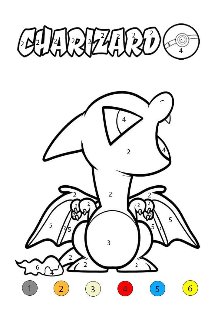 Dracaufeu Chibi Coloriage Magique
