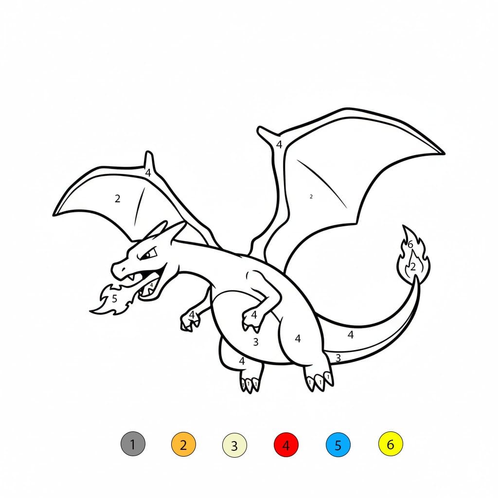 Dracaufeu Draconique Coloriage Magique