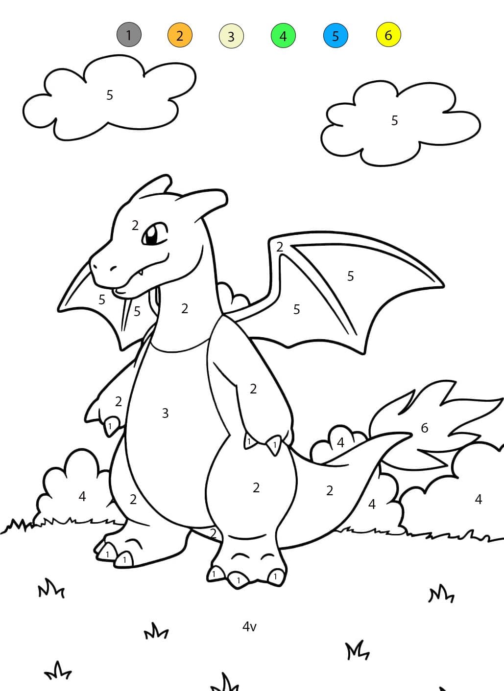 Dracaufeu Mignon Coloriage Magique
