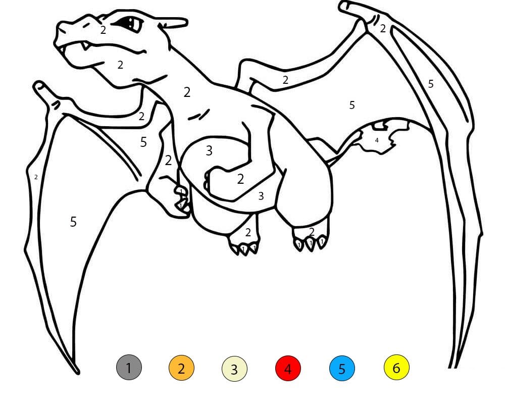 Dracaufeu Volant Coloriage Magique