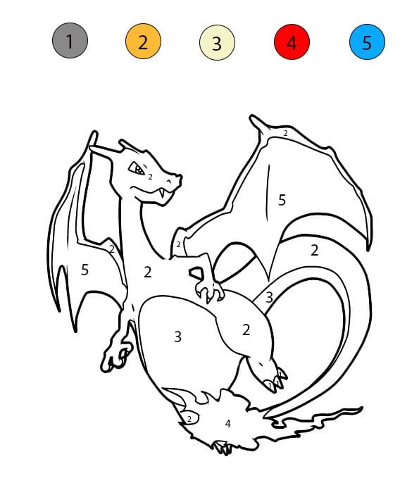 Dracaufeu pour Enfants Coloriage Magique