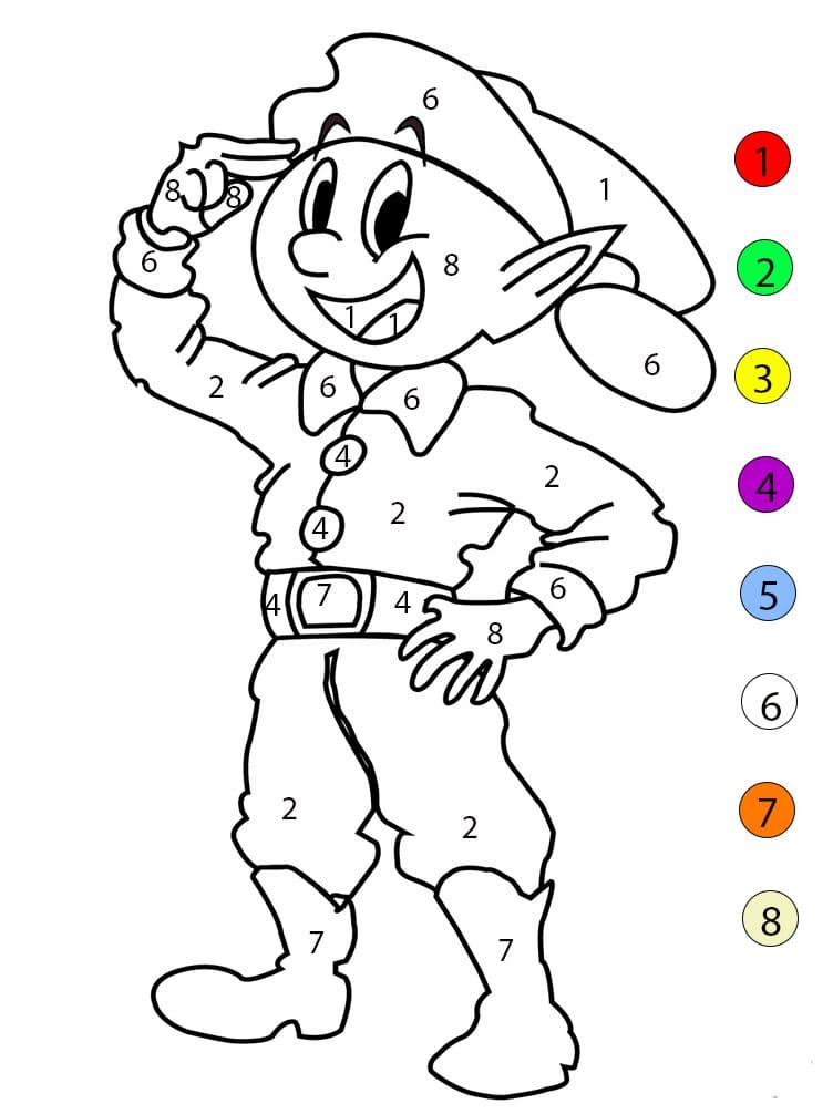 Elfe amical Coloriage Magique