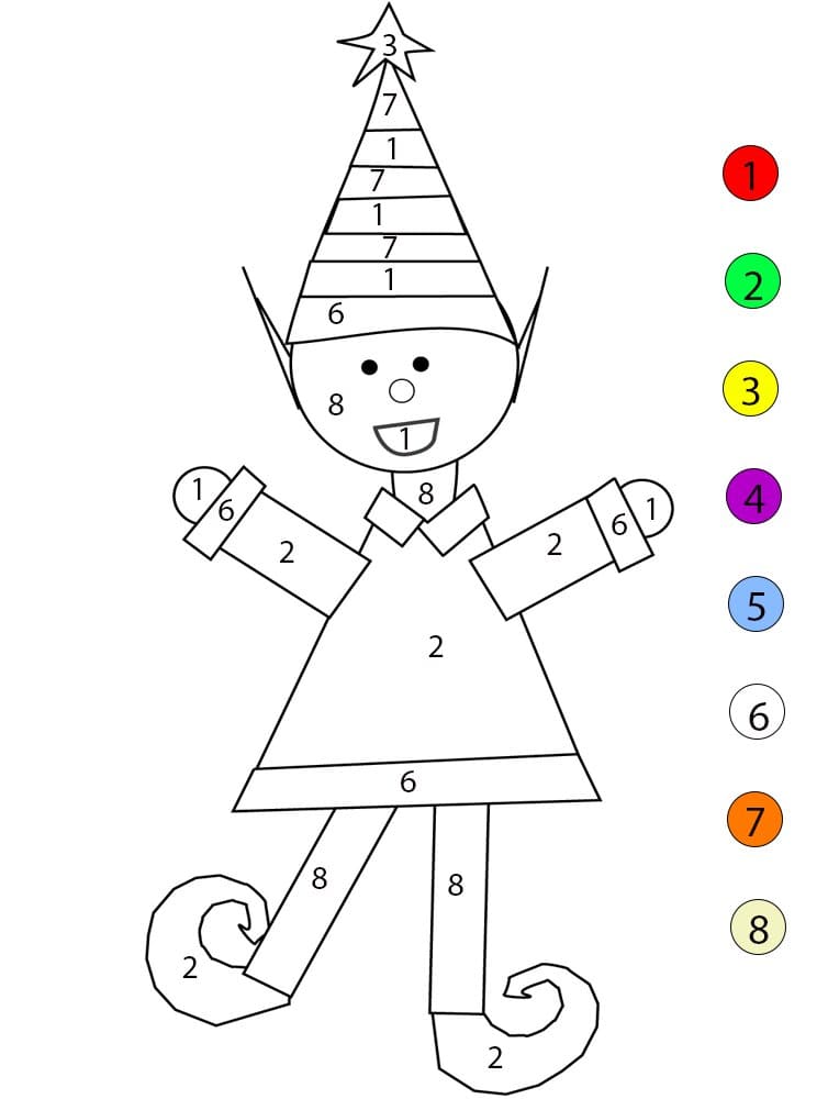 Elfe facile Coloriage Magique