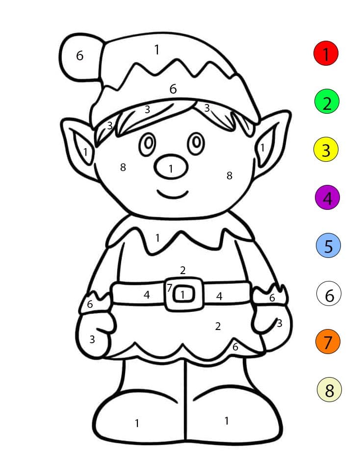 Elfe mignon Coloriage Magique