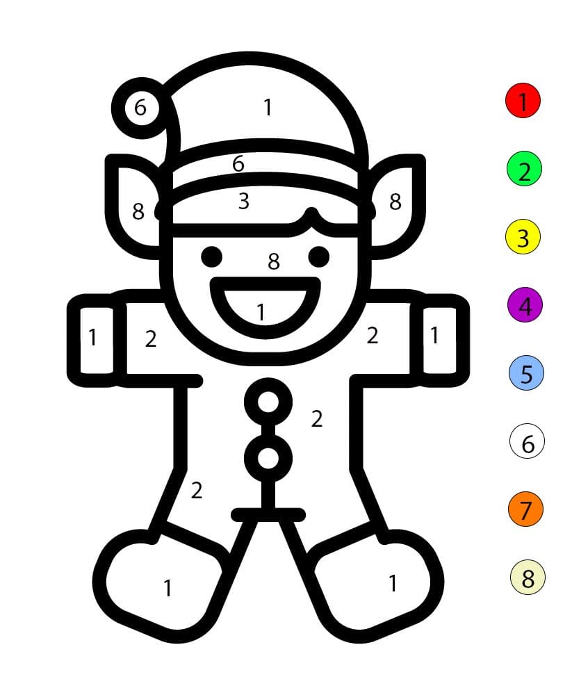 Elfe minimaliste Coloriage Magique