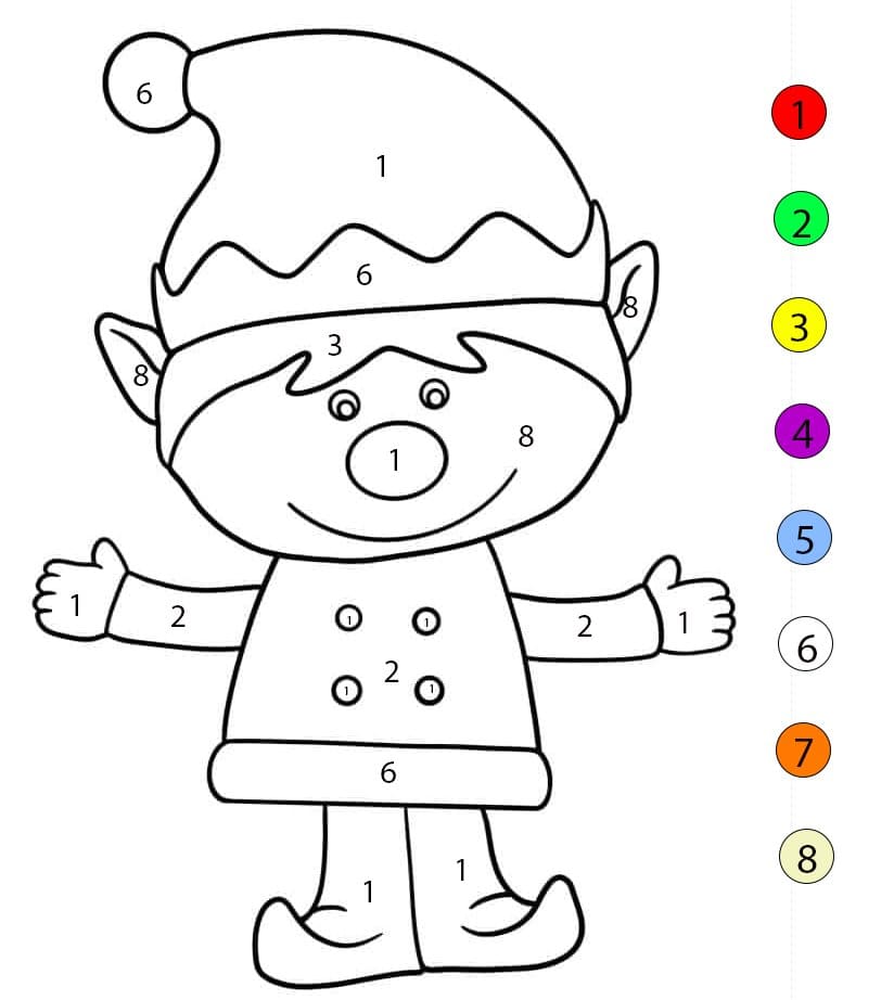 Elfe simple Coloriage Magique