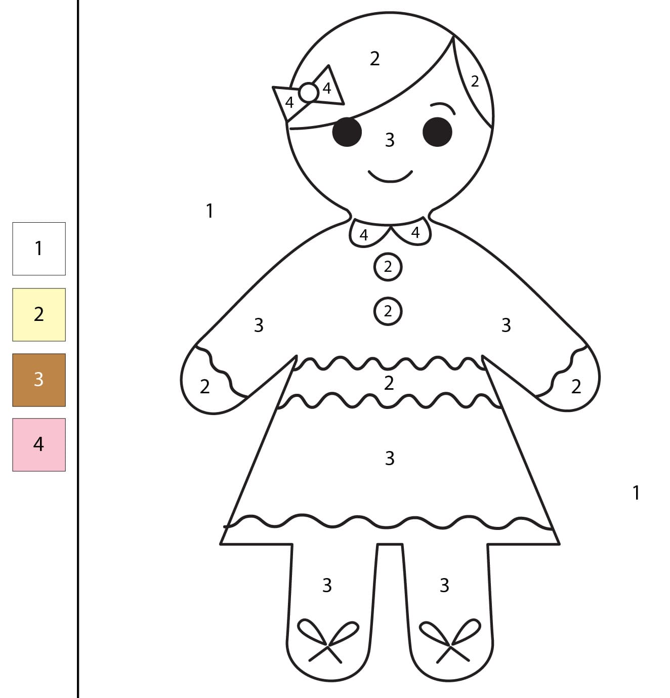 Fille en pain d'épice Coloriage Magique