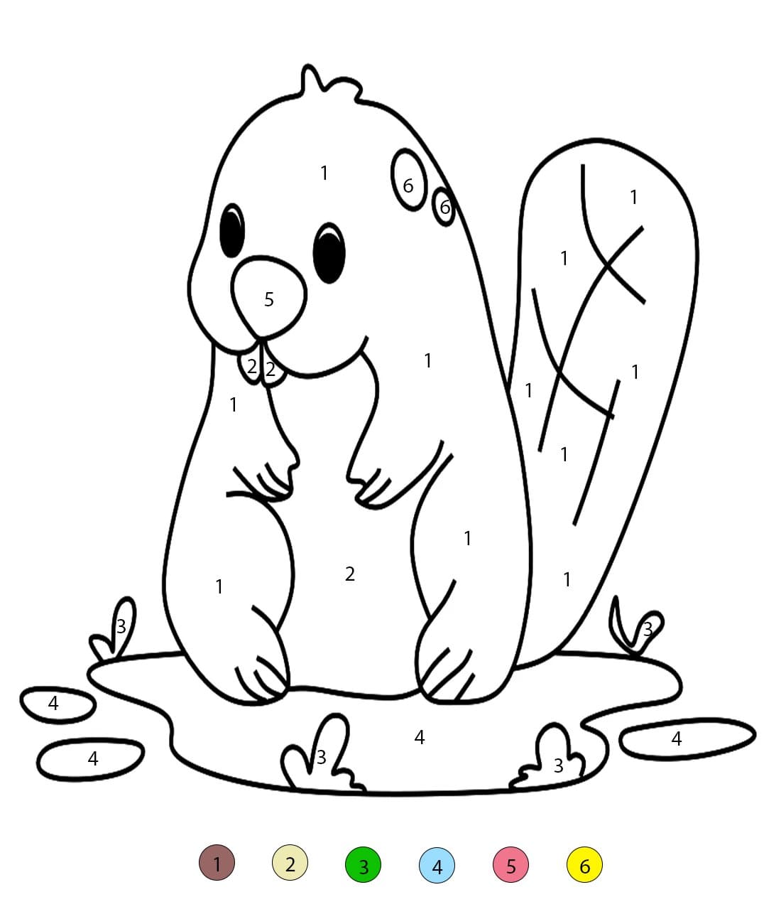 Mignon castor Coloriage Magique