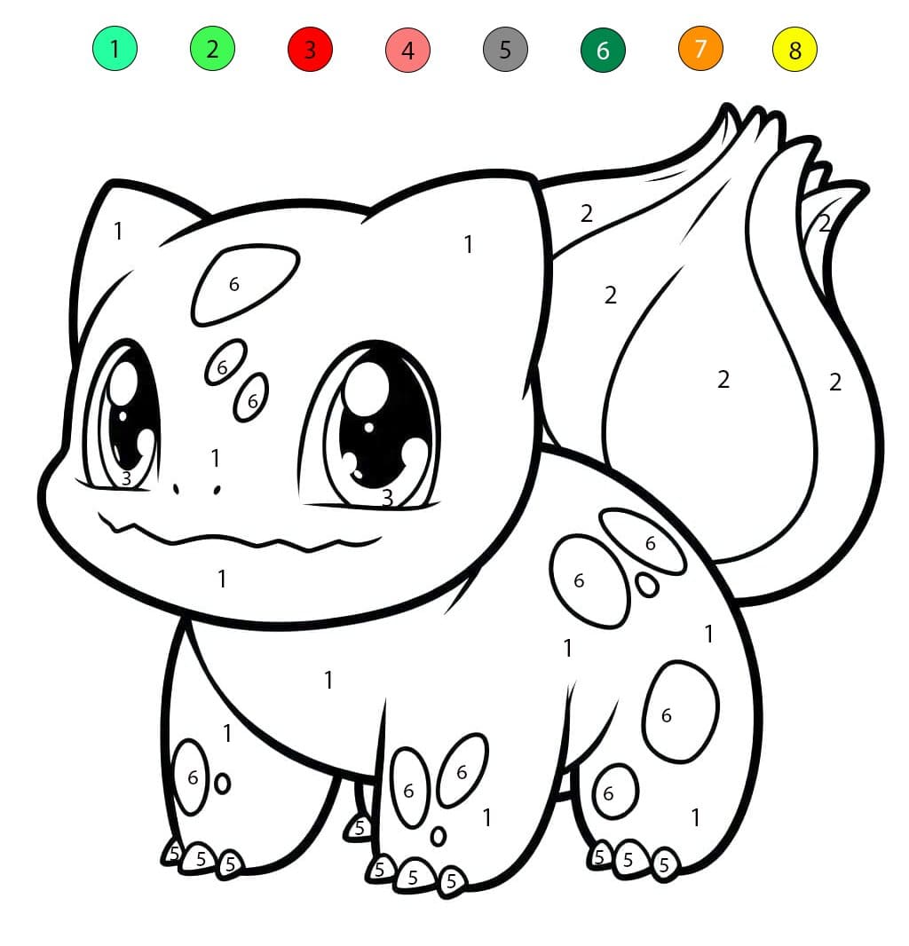 Pokémon Bulbizarre Coloriage Magique