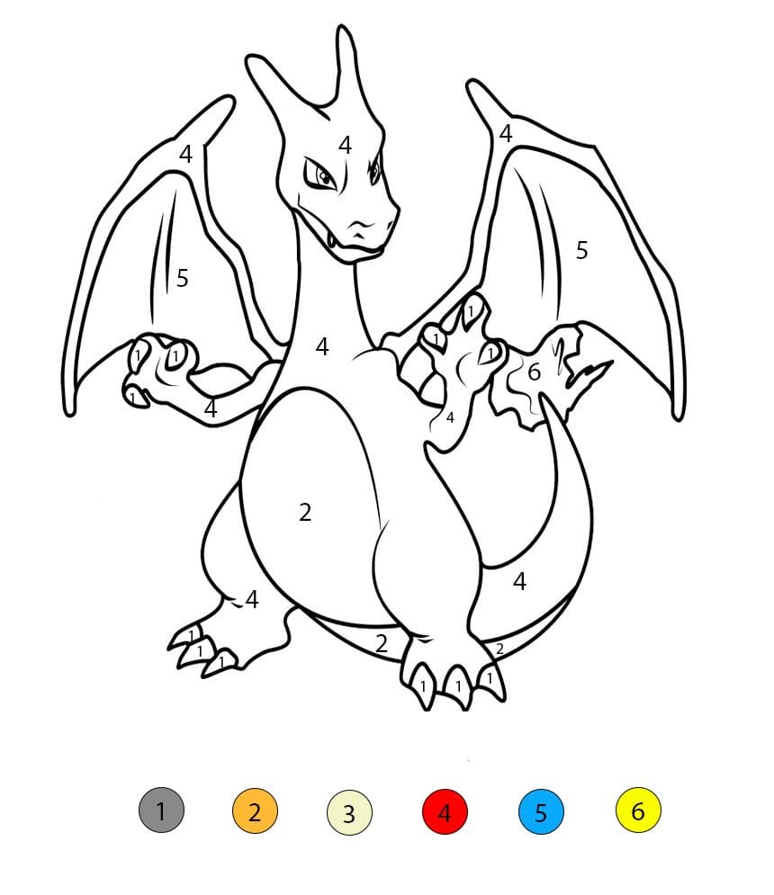 Pokémon Dracaufeu Coloriage Magique