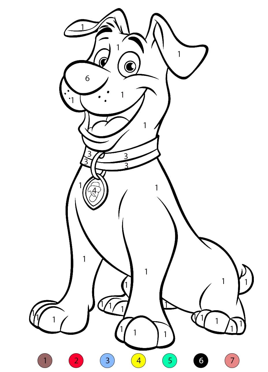Scooby-Doo expressif Coloriage Magique