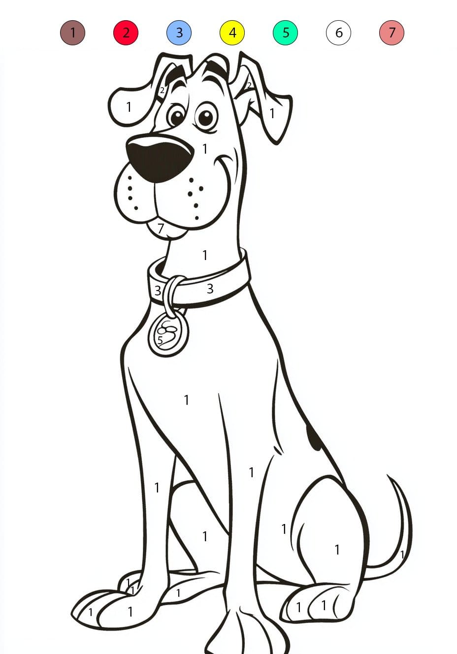 Scooby-Doo facile Coloriage Magique