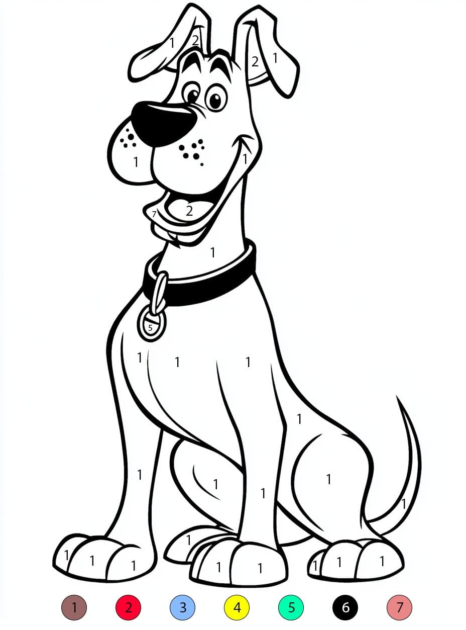 Scooby-Doo joyeux Coloriage Magique